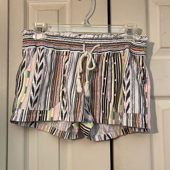 Kiss & Cry Multicolored Striped Drawstring Waistband Shorts Medium M - Picture 3 of 15